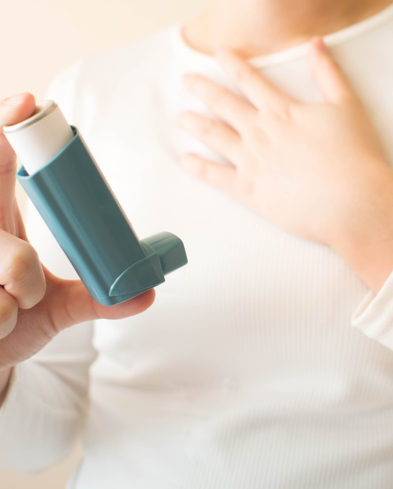 Close-up on an inhaler