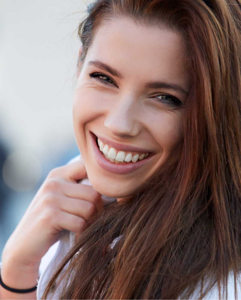 Smiling brunette woman