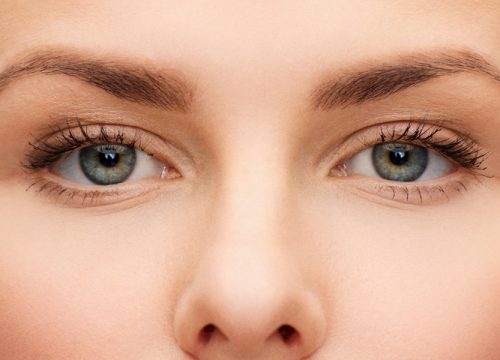 Close-up on a woman's face and eyes