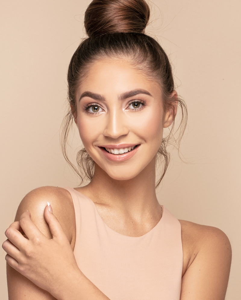 Woman with great skin after Jeuveau® treatments