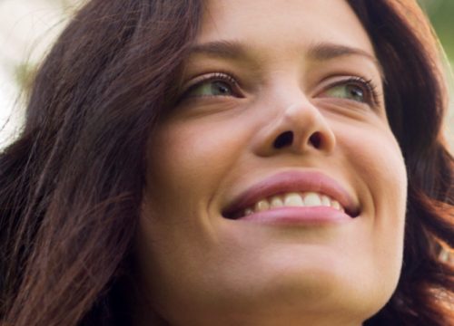 Smiling woman outside