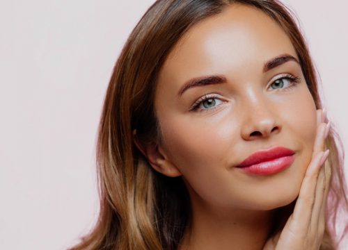 Woman with full lips after Restylane® treatments